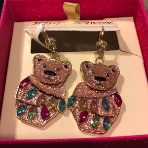 Betsey Johnson holiday bear earrings.